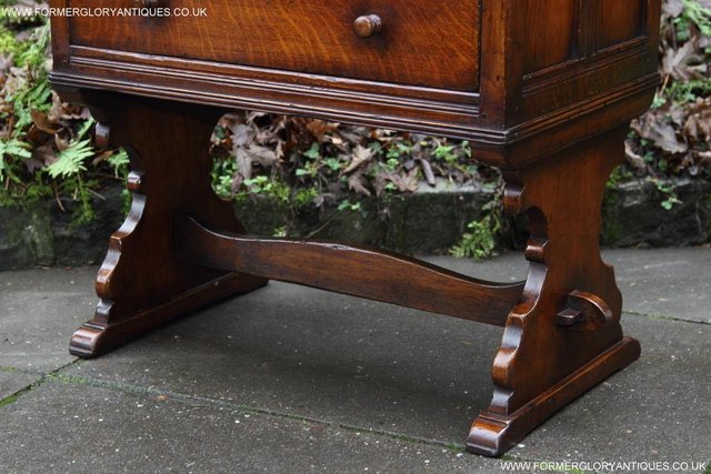Image 14 of TITCHMARSH & GOODWIN CARVED OAK CHEST OF FOUR DRAWERS STAND