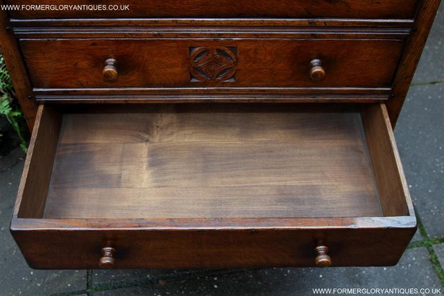 Image 20 of TITCHMARSH & GOODWIN CARVED OAK CHEST OF FOUR DRAWERS STAND