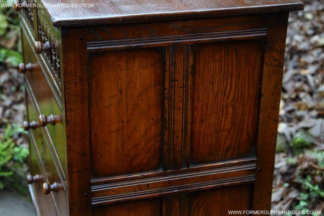 Image 22 of TITCHMARSH & GOODWIN CARVED OAK CHEST OF FOUR DRAWERS STAND