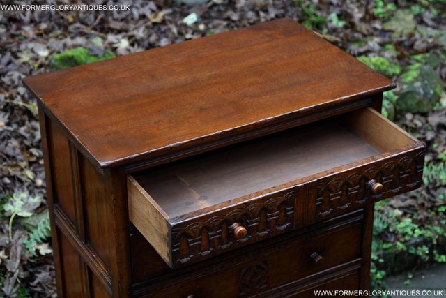 Image 33 of TITCHMARSH & GOODWIN CARVED OAK CHEST OF FOUR DRAWERS STAND