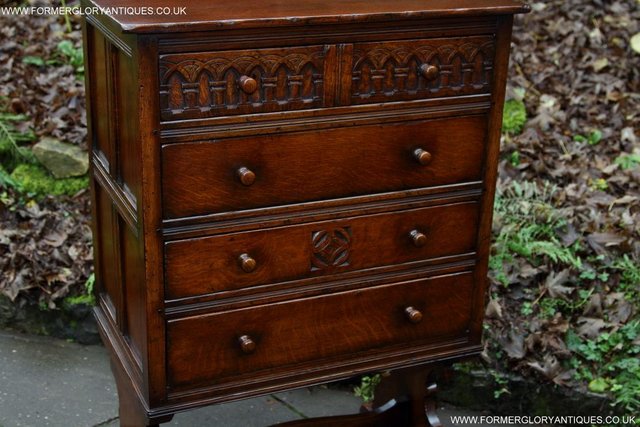 Image 42 of TITCHMARSH & GOODWIN CARVED OAK CHEST OF FOUR DRAWERS STAND