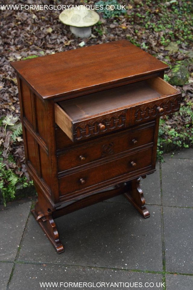 Image 43 of TITCHMARSH & GOODWIN CARVED OAK CHEST OF FOUR DRAWERS STAND