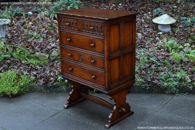 Image 50 of TITCHMARSH & GOODWIN CARVED OAK CHEST OF FOUR DRAWERS STAND