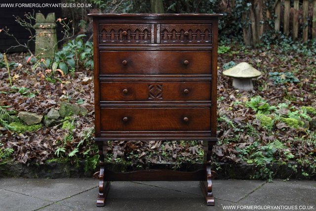 Image 54 of TITCHMARSH & GOODWIN CARVED OAK CHEST OF FOUR DRAWERS STAND