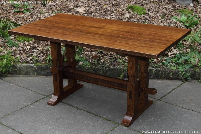 Image 28 of RUPERT NIGEL GRIFFITHS OAK LEATHER DINING SET TABLE CHAIRS