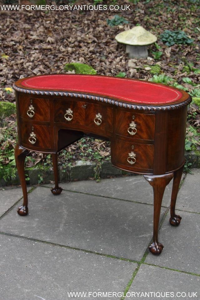 Image 13 of MAHOGANY KIDNEY WRITING DESK TABLE COMPUTER LAPTOP STAND