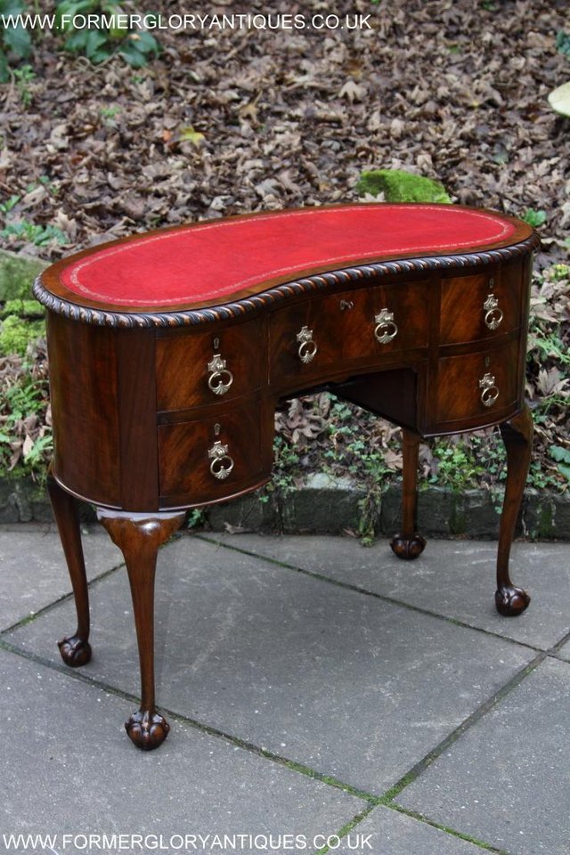 Image 31 of MAHOGANY KIDNEY WRITING DESK TABLE COMPUTER LAPTOP STAND