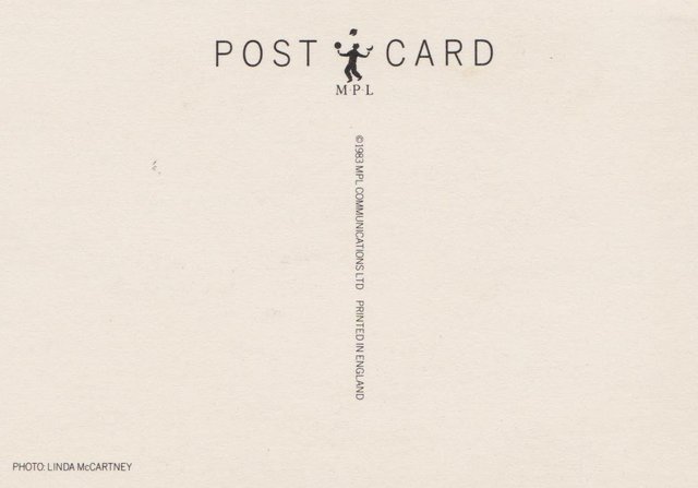Image 2 of Paul McCartney Promo Postcard MPL 1983