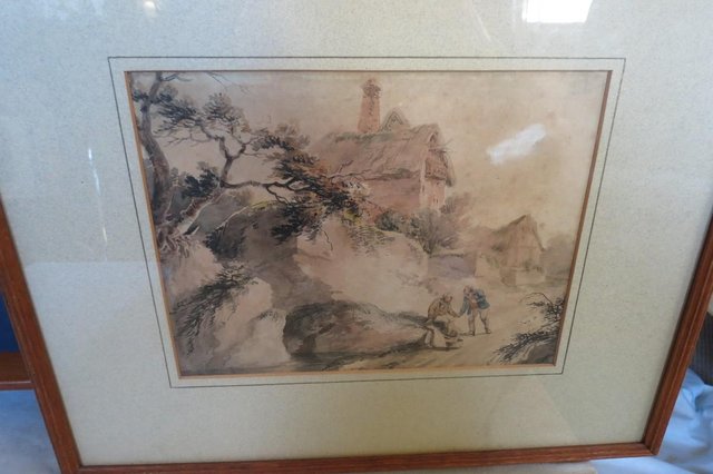 Preview of the first image of Watercolour by Joseph Barber,rural scene.