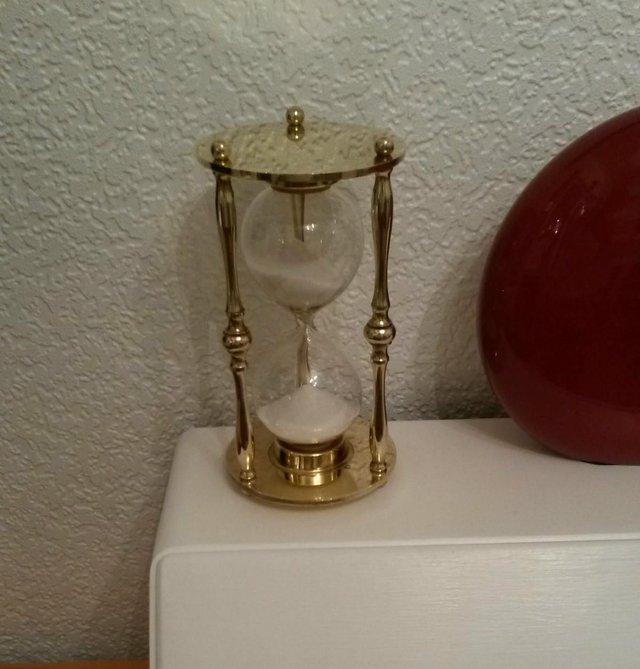 Image 2 of Large Brass Hour Glass Desk Timer