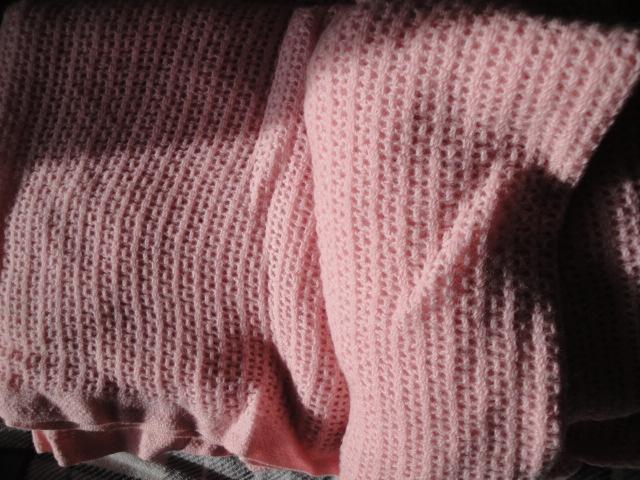 Image 2 of Pink cellular blanket material approx 9' length