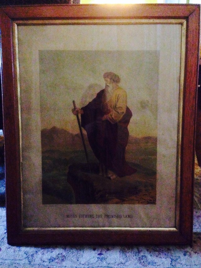 Preview of the first image of Large Print of Moses in oak frame.