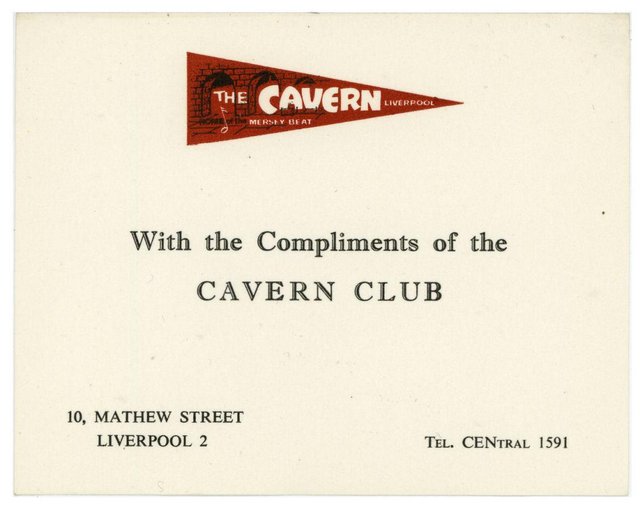 Preview of the first image of Cavern Original Compliments Slip Liverpool 60s.