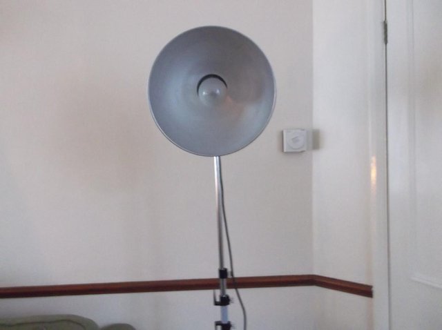 Preview of the first image of VINTAGE INDUSTRIAL PHOTAX TRIPOD LARGE FLOOR LAMP LIGHT.