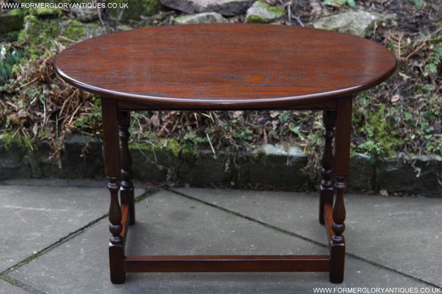Image 43 of AN OLD CHARM TUDOR OAK NEST OF THREE COFFEE SIDE END TABLES