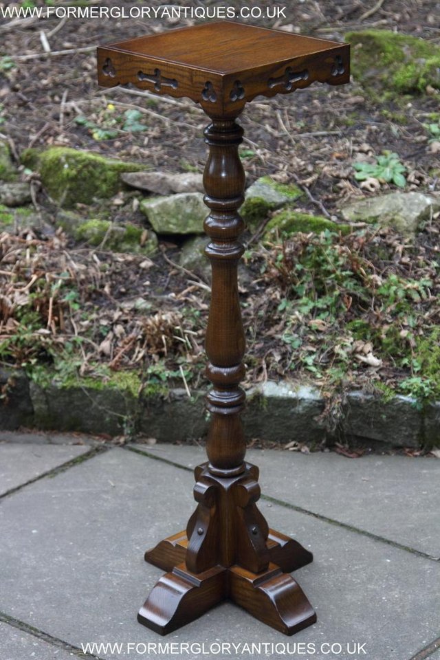 Image 17 of AN OLD CHARM JAYCEE LIGHT OAK DISPLAY PLANT LAMP STAND TABLE