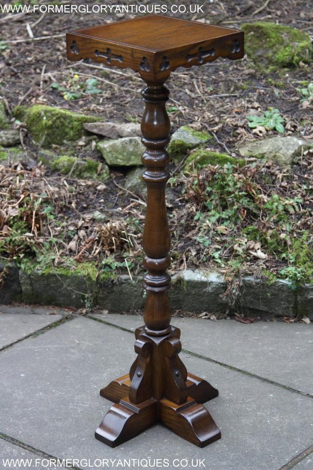 Image 43 of AN OLD CHARM JAYCEE LIGHT OAK DISPLAY PLANT LAMP STAND TABLE