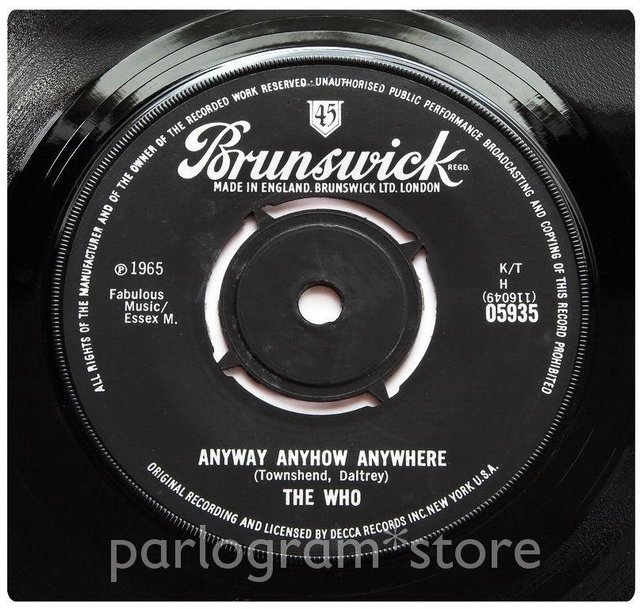 Preview of the first image of THE WHO - "ANYWAY ANYHOW ANYWHERE" SINGLE N/MINT 1965.