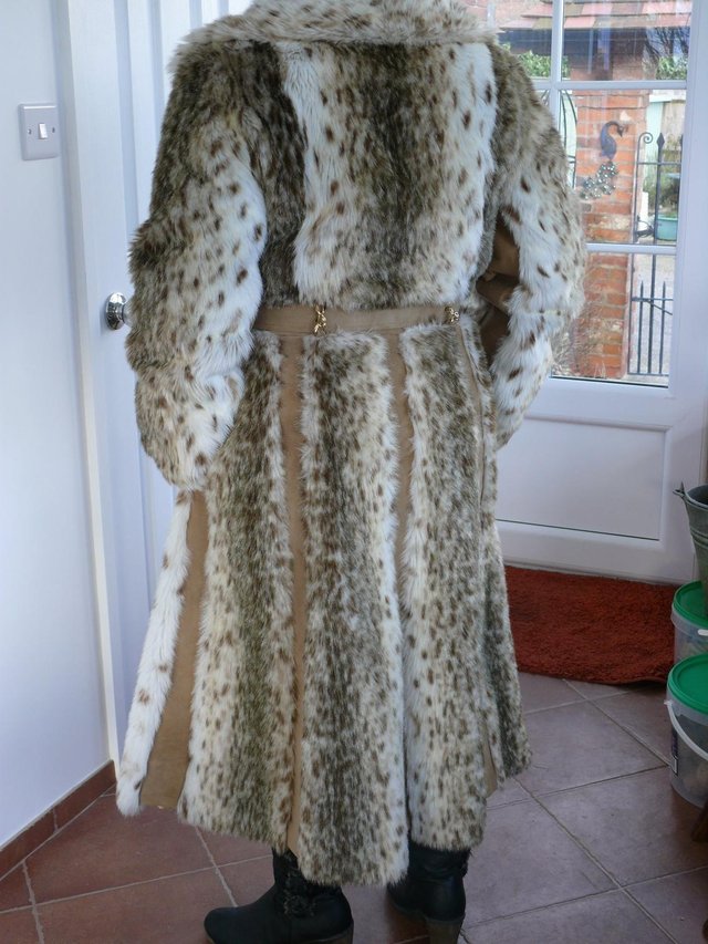 Image 2 of Vintage Faux Fur Coat Full length size 12