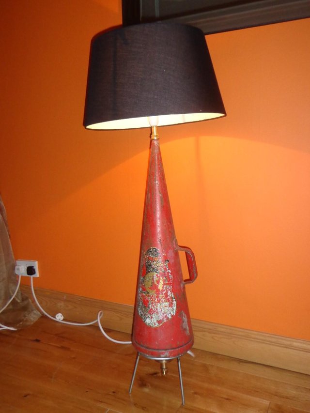Image 2 of VINTAGE INDUSTRIAL LAMP RED EXTINGUISHER “FROM LOCCI COLLECT