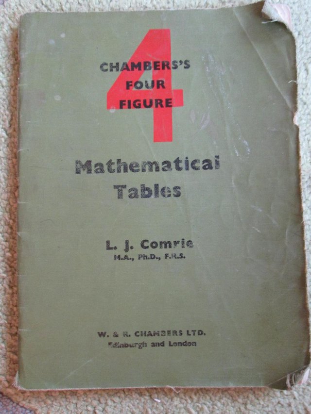 Preview of the first image of Chambers 4 figure Mathematical tables(Incl P&P).
