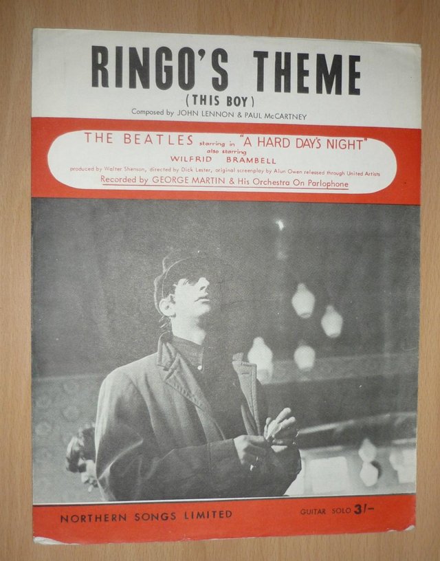 Preview of the first image of WANTED Beatles Sheet Music Honey Dont  Ringo Theme.