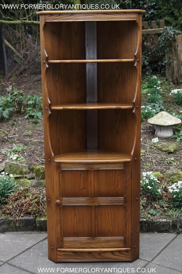 Preview of the first image of ERCOL GOLDEN DAWN CORNER CABINET CUPBOARD STAND TABLE SHELF.