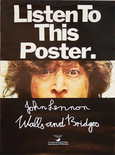 Preview of the first image of John Lennon Orig Walls & Bridges Poster Very Rare.