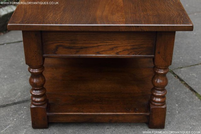 Image 55 of A TITCHMARSH GOODWIN STYLE OAK COFFEE PHONE SIDE LAMP TABLE