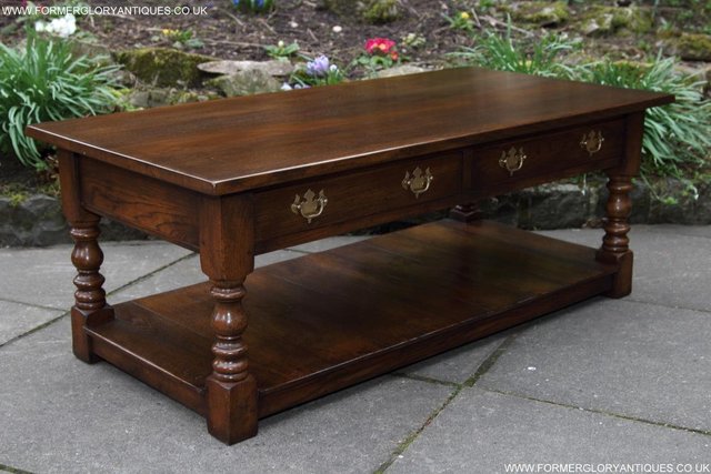 Image 57 of A TITCHMARSH GOODWIN STYLE OAK COFFEE PHONE SIDE LAMP TABLE