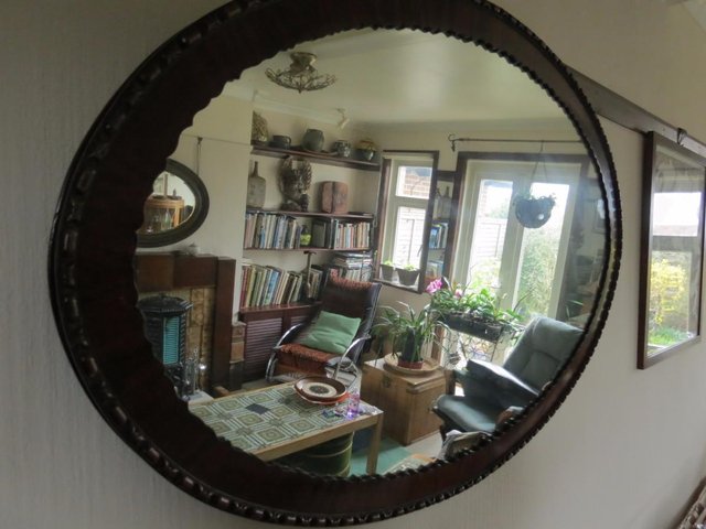 Image 3 of Oval Mirror Edwardian, mahogany
