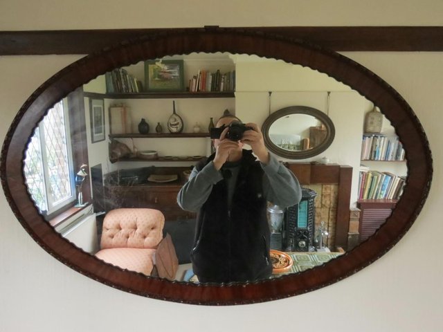 Preview of the first image of Oval Mirror Edwardian, mahogany.