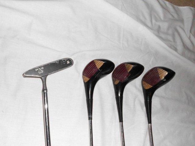 Preview of the first image of Classic Nicoll 'Henry Cotton' woods and Ram putter.