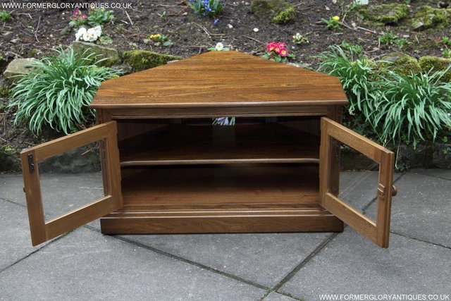Image 5 of ERCOL MURAL GOLDEN DAWN HI FI DVD CD TV STAND TABLE CABINET