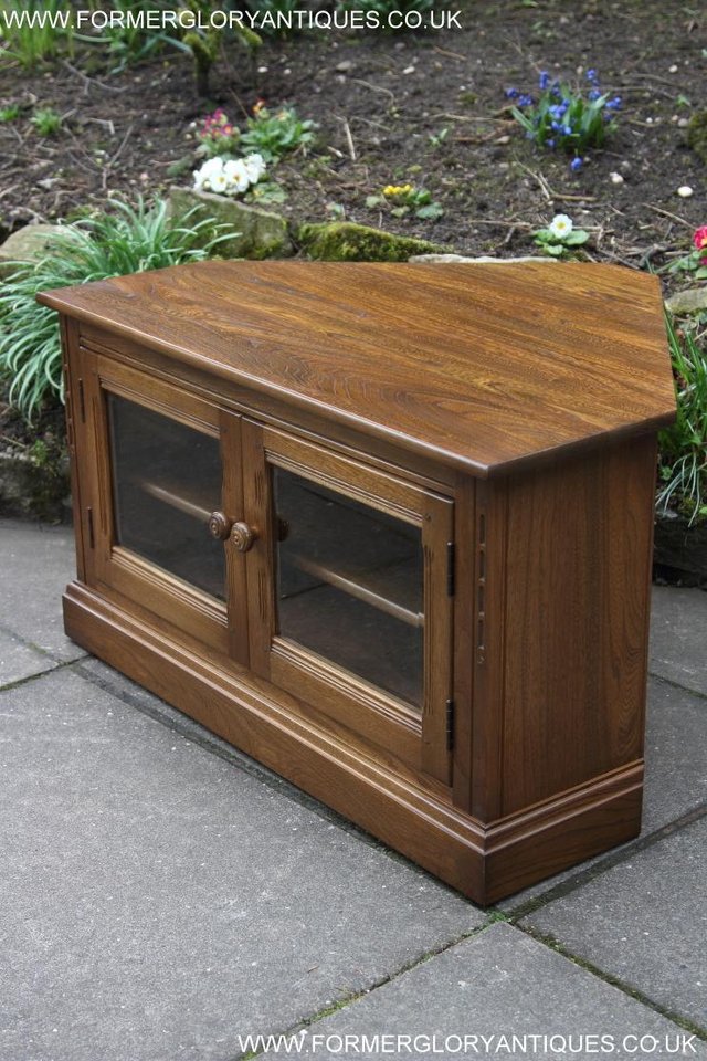 Image 19 of ERCOL MURAL GOLDEN DAWN HI FI DVD CD TV STAND TABLE CABINET