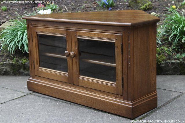 Image 25 of ERCOL MURAL GOLDEN DAWN HI FI DVD CD TV STAND TABLE CABINET