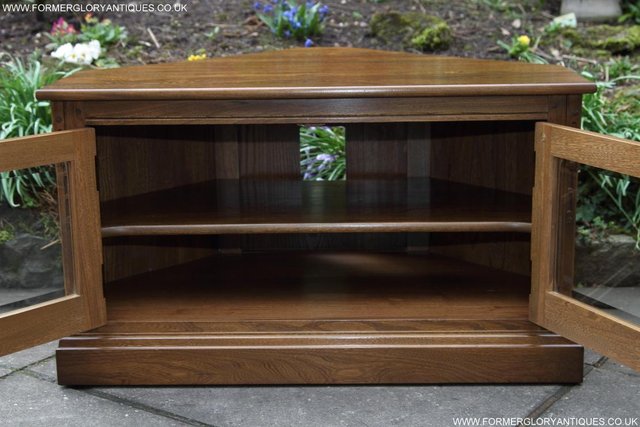 Image 26 of ERCOL MURAL GOLDEN DAWN HI FI DVD CD TV STAND TABLE CABINET