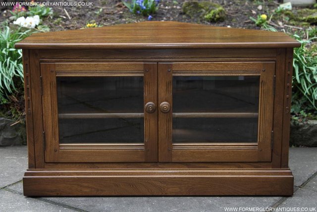 Image 29 of ERCOL MURAL GOLDEN DAWN HI FI DVD CD TV STAND TABLE CABINET