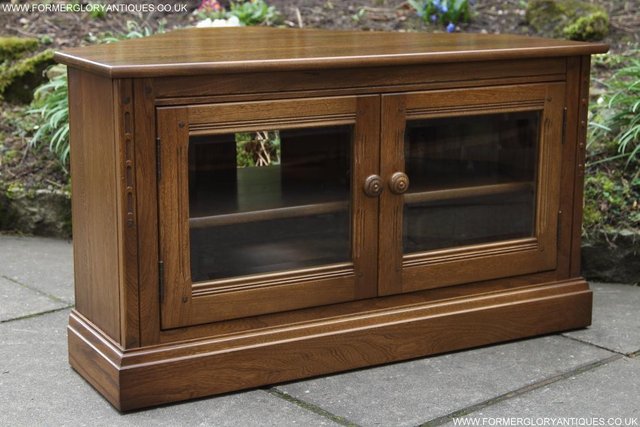 Image 32 of ERCOL MURAL GOLDEN DAWN HI FI DVD CD TV STAND TABLE CABINET