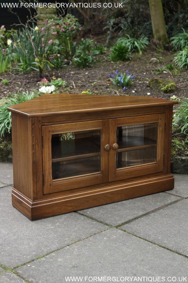 Image 40 of ERCOL MURAL GOLDEN DAWN HI FI DVD CD TV STAND TABLE CABINET