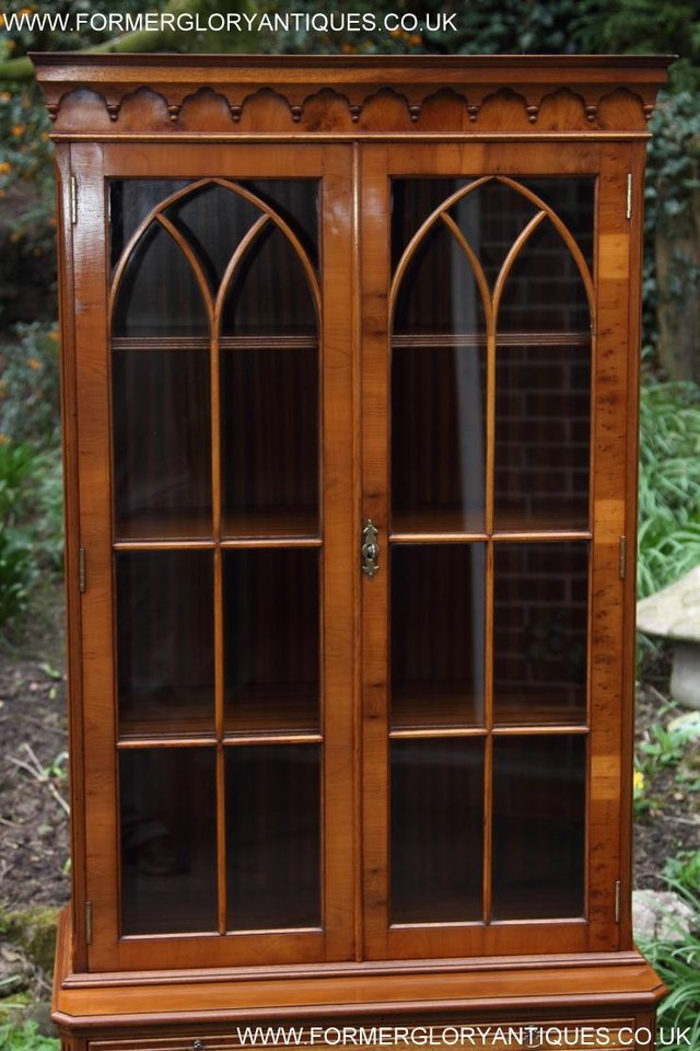 Image 19 of A BEVAN FUNNELL YEW BOOKCASE DRINKS DISPLAY CD DVD CABINET