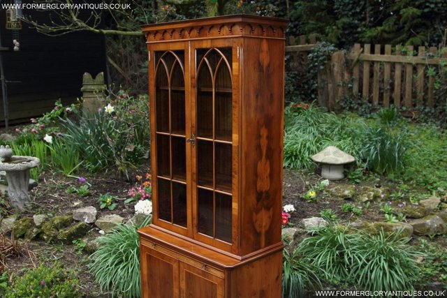 Image 29 of A BEVAN FUNNELL YEW BOOKCASE DRINKS DISPLAY CD DVD CABINET
