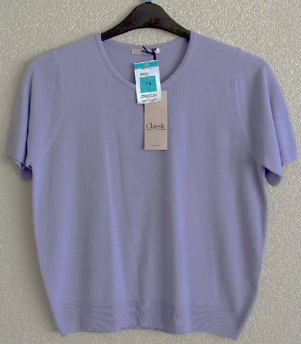 Preview of the first image of Bnwt Ladies Lilac Short Sleeve Jumper By M&S - Sz 14  B5.