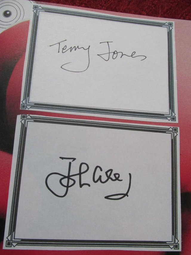 Preview of the first image of TERRY JONES & JOHN CLEESE Hand Signed Book.