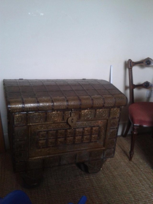 Preview of the first image of antique indian wedding chest.