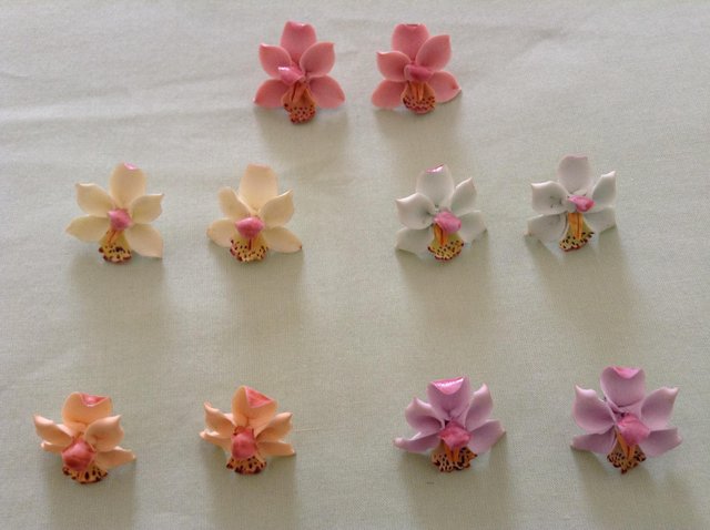 Preview of the first image of Unique Handmade Floral Earrings.