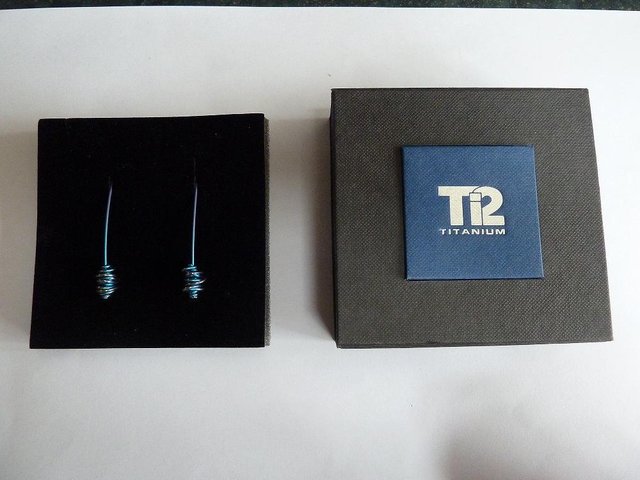 Image 2 of Pair T12 Titanium Chaos Earrings (New) for pierced ears
