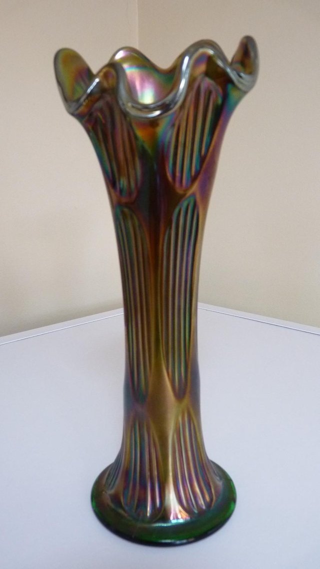 Image 2 of 1960's Carnival Glass Vase.