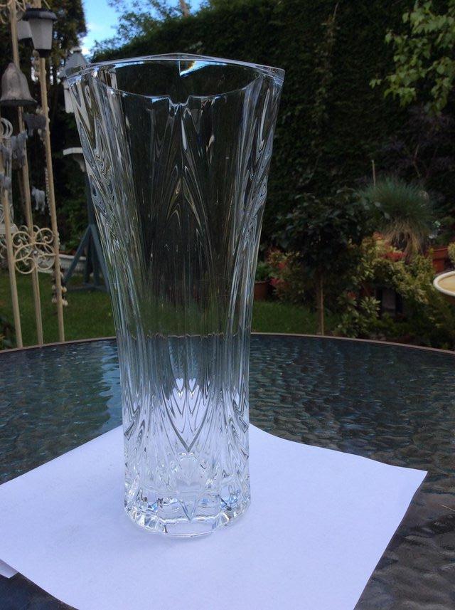 Image 3 of Cut glass flower vase