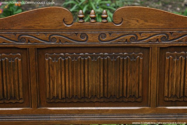 Image 6 of OLD CHARM JAYCEE CARVED SOLID LIGHT OAK DOUBLE BED HEADBOARD